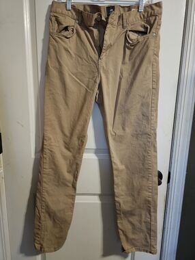 H&M Khaki Straight-Leg Pants - Classic Neutral 34X32